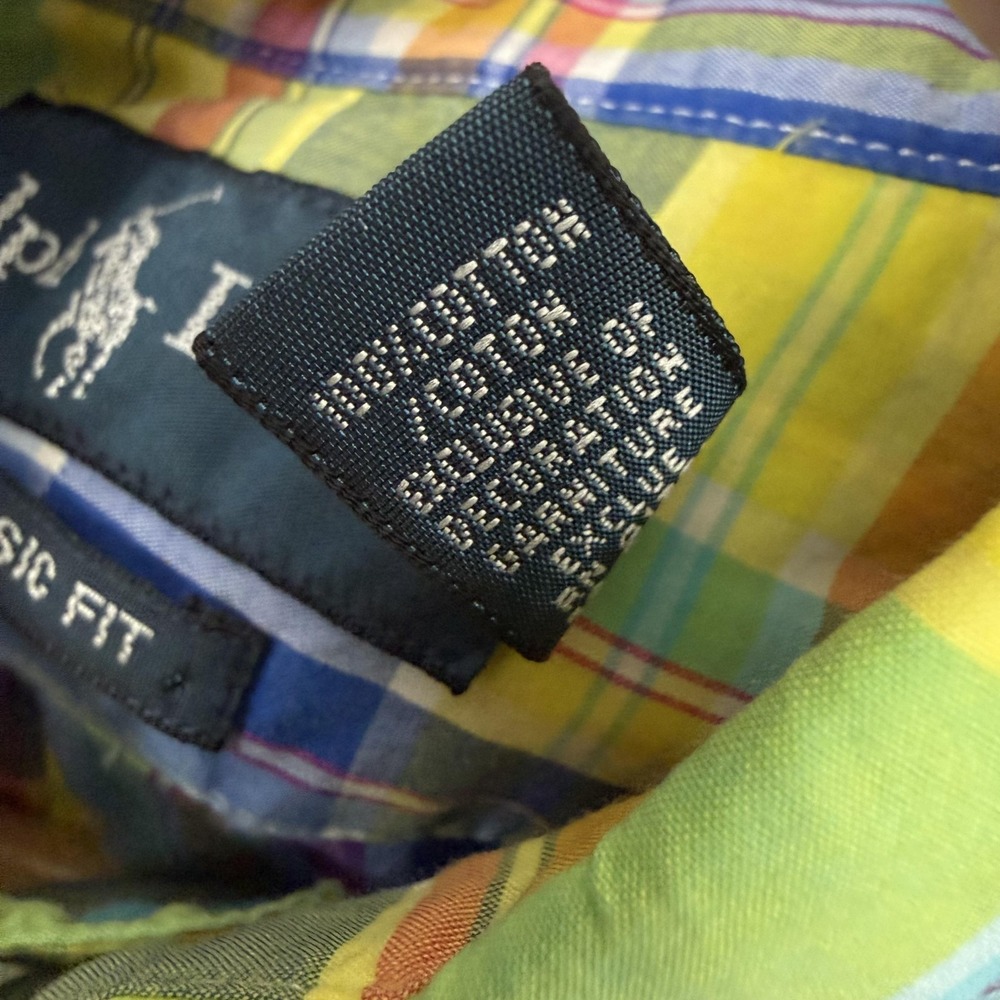 Polo Ralph Lauren Shirt Mens Medium Multicolor Plaid Classic Fit Button Down - Picture 5 of 16